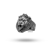 Roaring Lion King 925 Silver Ring worn on hand, illustrating its regal design.