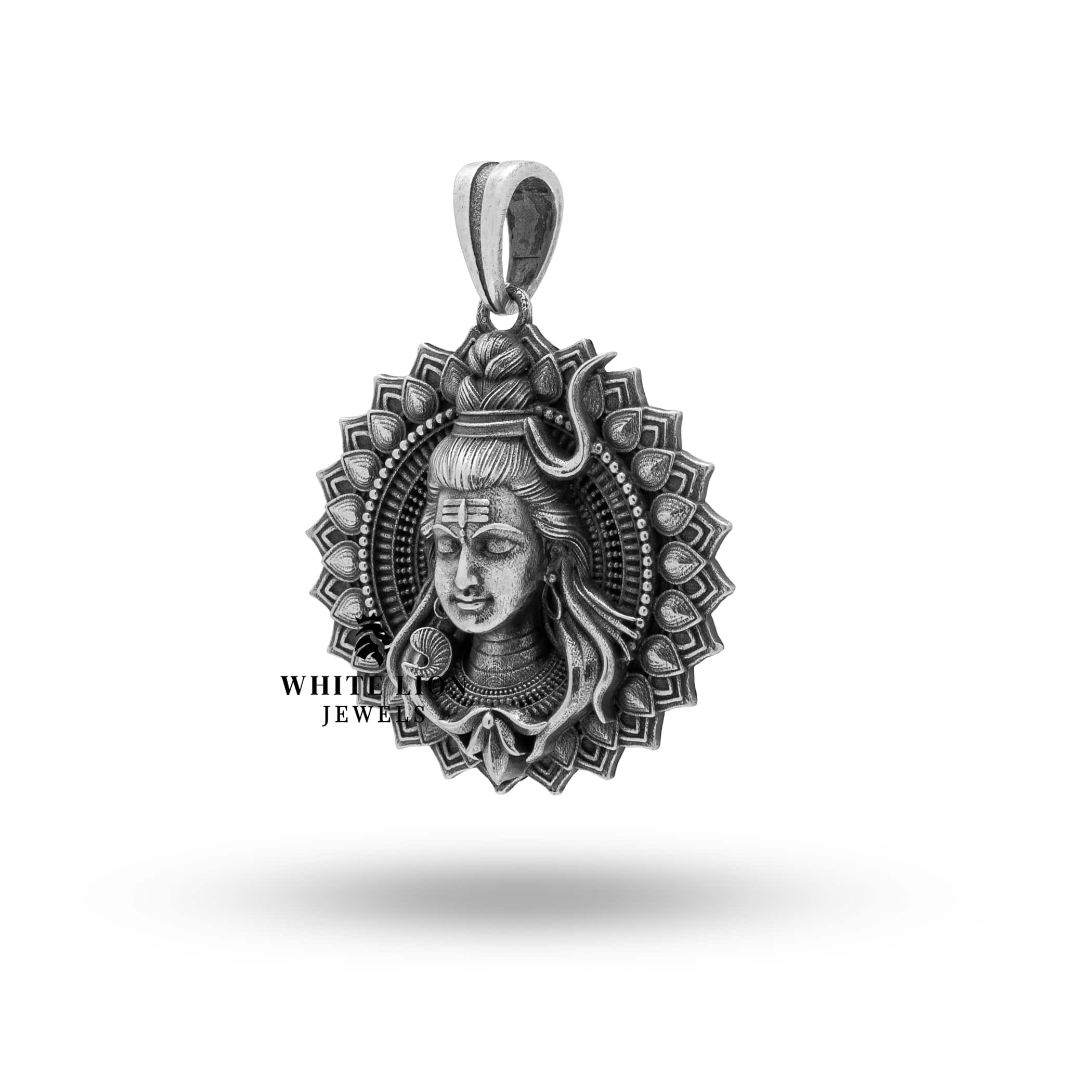 Handcrafted Silver Pendant showcasing divine elegance through Lord Shiva's iconic third eye symbolism.