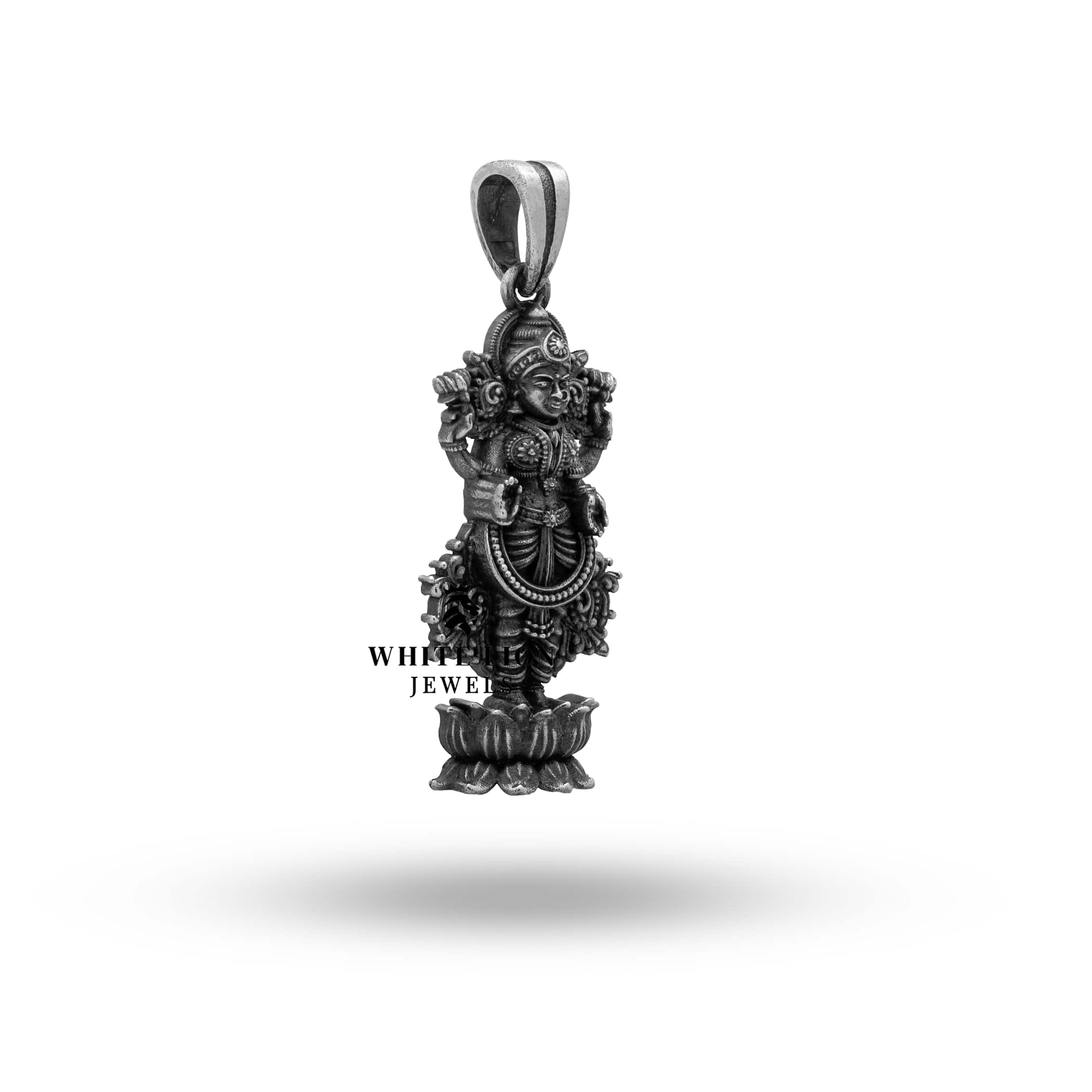 Close-up view of Goddess Laxmi Pendant accentuating its detailed design and cultural symbolism