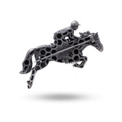 Display setting of Horse Jockey Biker Polo Riding Racing Animal 925 Sterling Silver Brooch