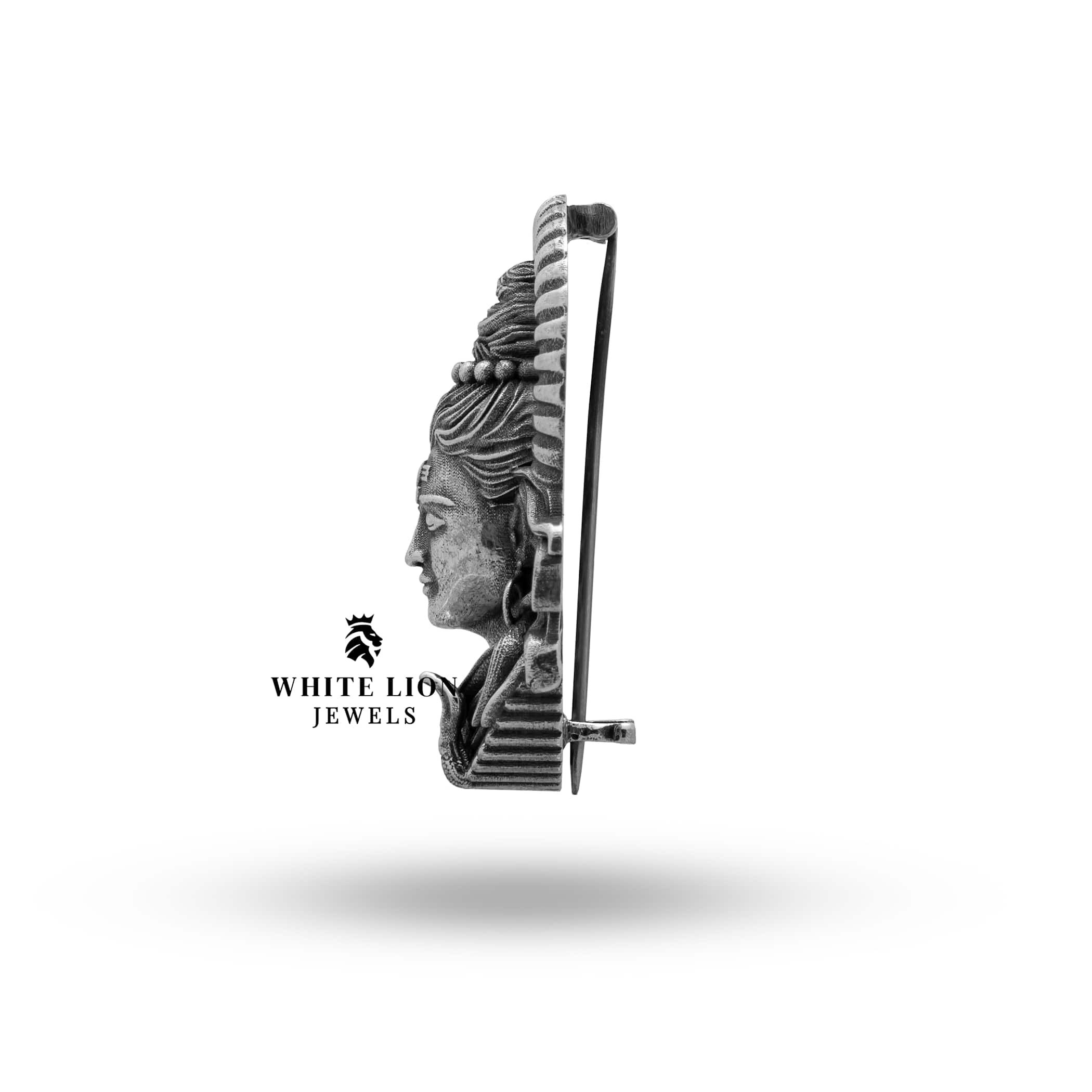 Artisan-made 925 Silver Lord Shiva brooch, perfect for spiritual occasions