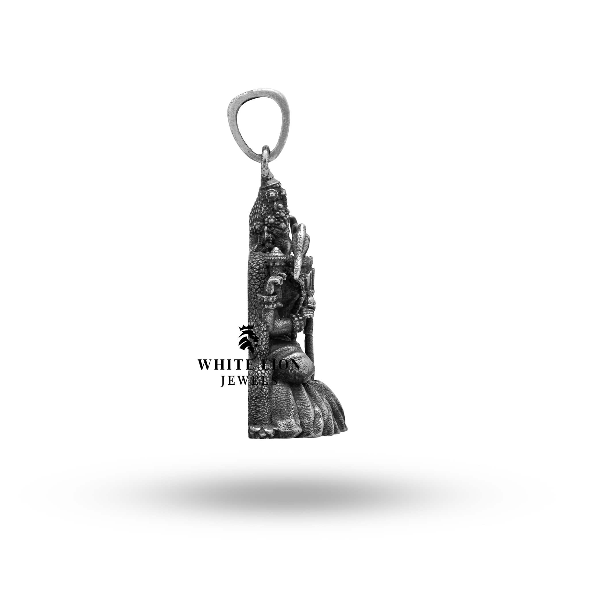 Worn view of Sterling Silver Goddess Pendant showing how it complements ethnic wear