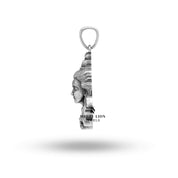 Back image of 3.1 cm diameter Lord Shiva Pendant in sterling silver.