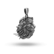 Elegant Oxidized Silver Pendant with intricate lion design