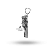 Oxidized Silver Pharaoh pendant highlighting intricate detailing and elegant craftsmanship