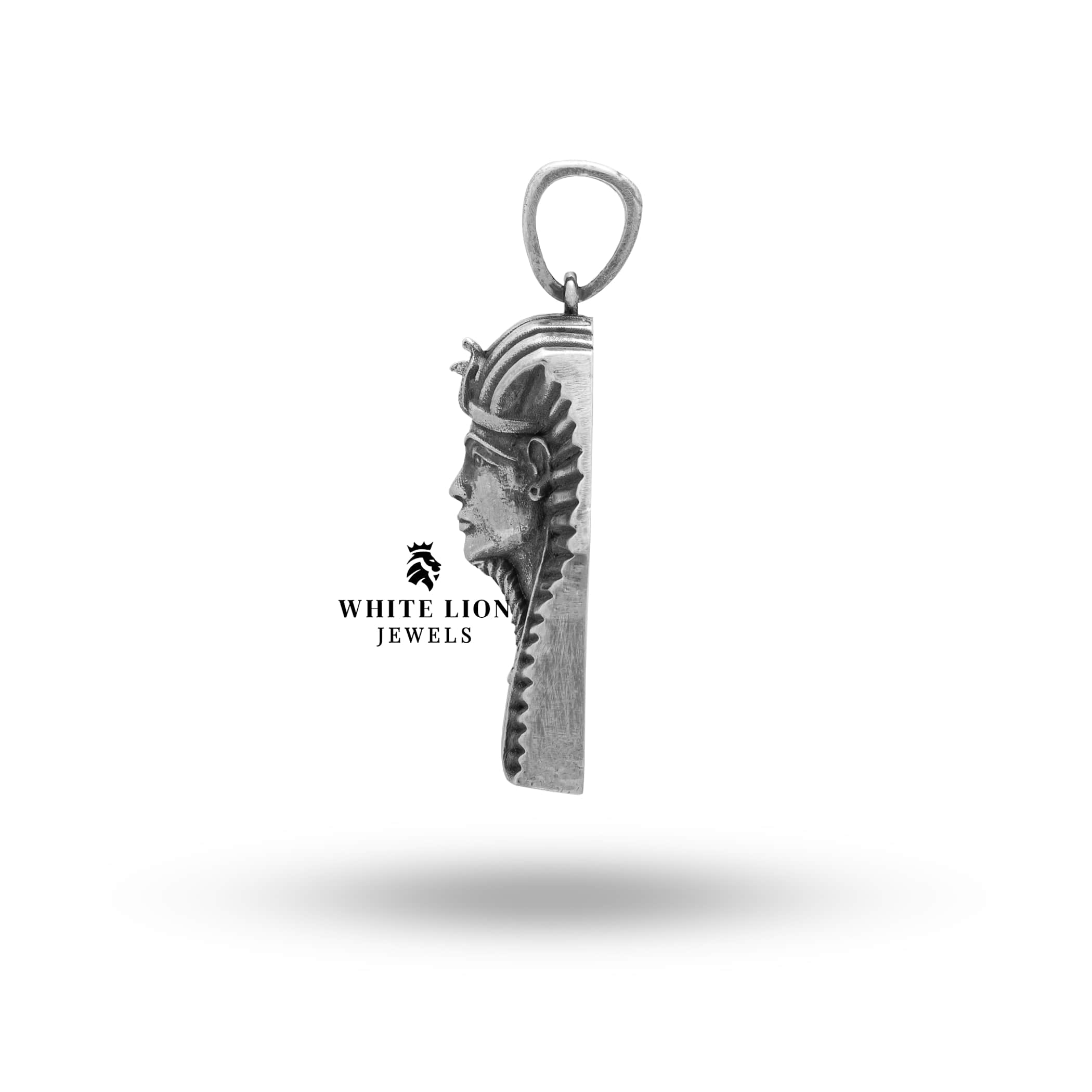 Oxidized Silver Pharaoh pendant highlighting intricate detailing and elegant craftsmanship