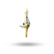 Model wearing the Giraffe Animal Cubic Zirconia Gold Plated Brooch Pin